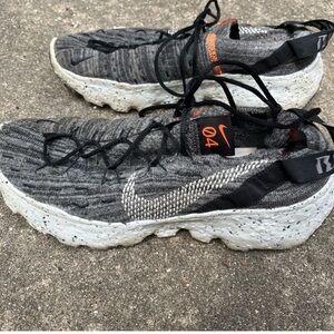 Nike Black and Orange Knit Sneakers